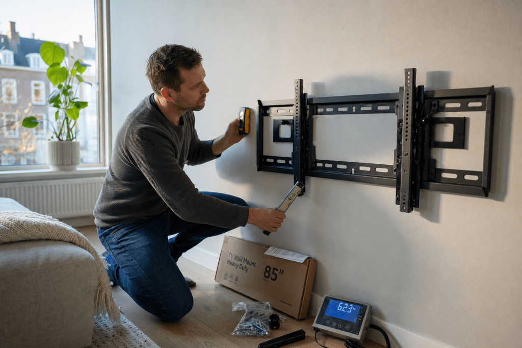Hoe bepaal je of een tv beugel voor 85 inch geschikt is voor jouw muurtype (gips, beton of hout) en het gewicht van je&nbsp;tv?